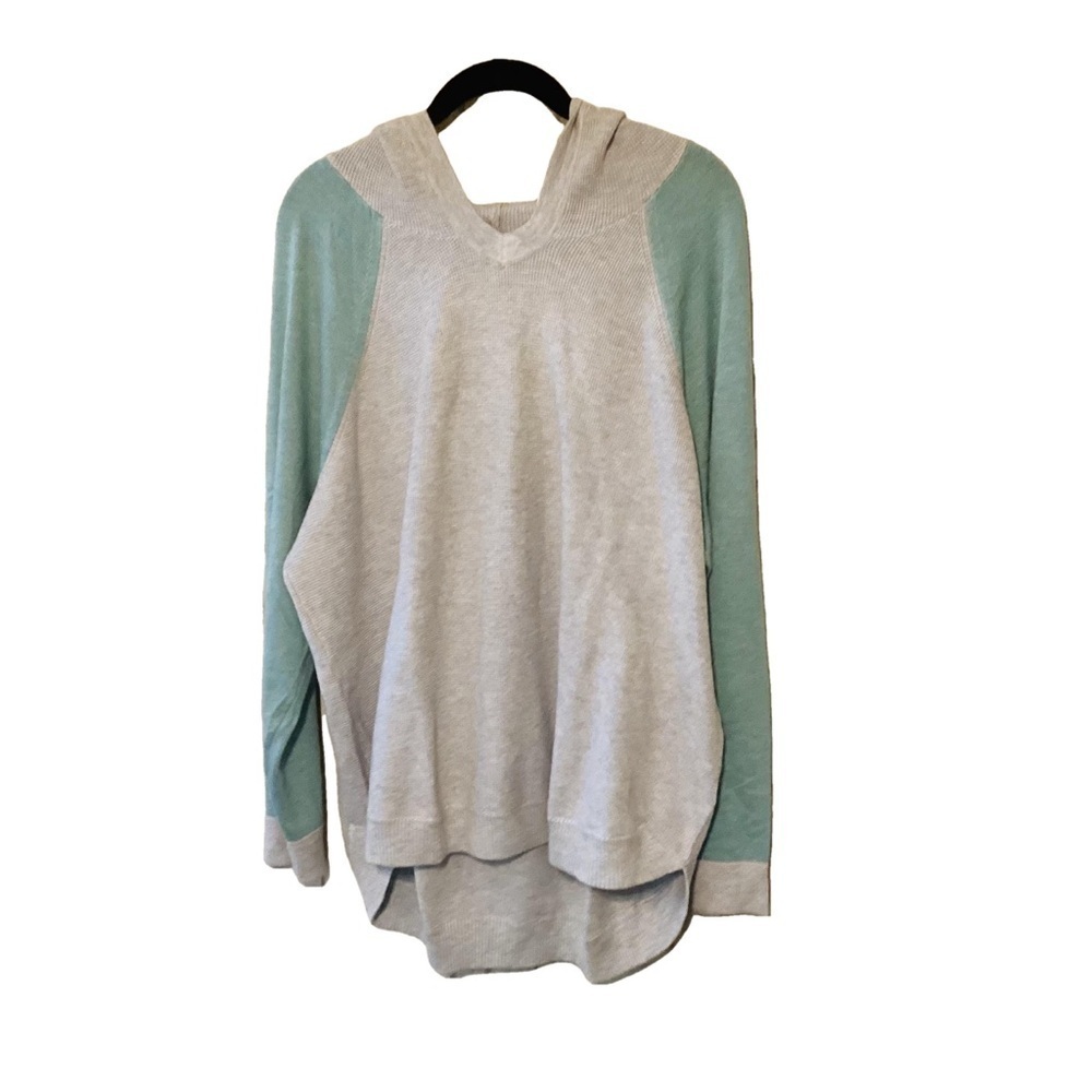 NWOT Evolution by Cyrus Gray Green Colorblock Waffle Knit Hoodie 2X Baseball